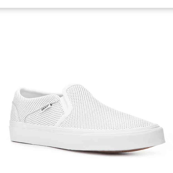 vans asher white leather